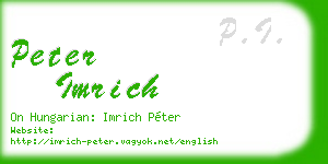peter imrich business card