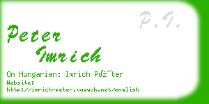 peter imrich business card